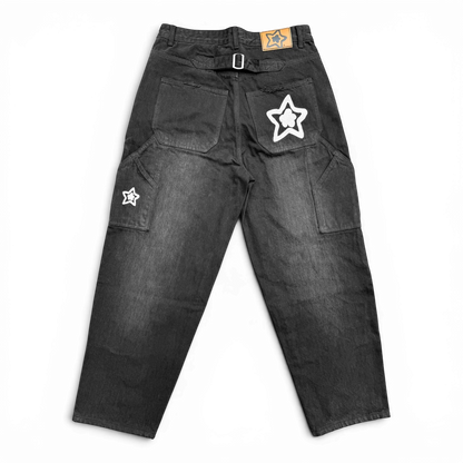 Star Team Baggy Carpenter Star Jeans - Black Selvedge