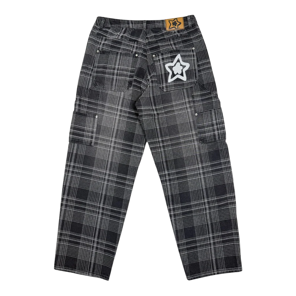 Star Team Plaid Jeans - Black