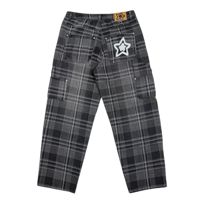 Star Team Plaid Jeans - Black