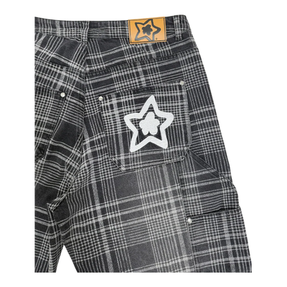 Star Team Plaid Jeans - Black