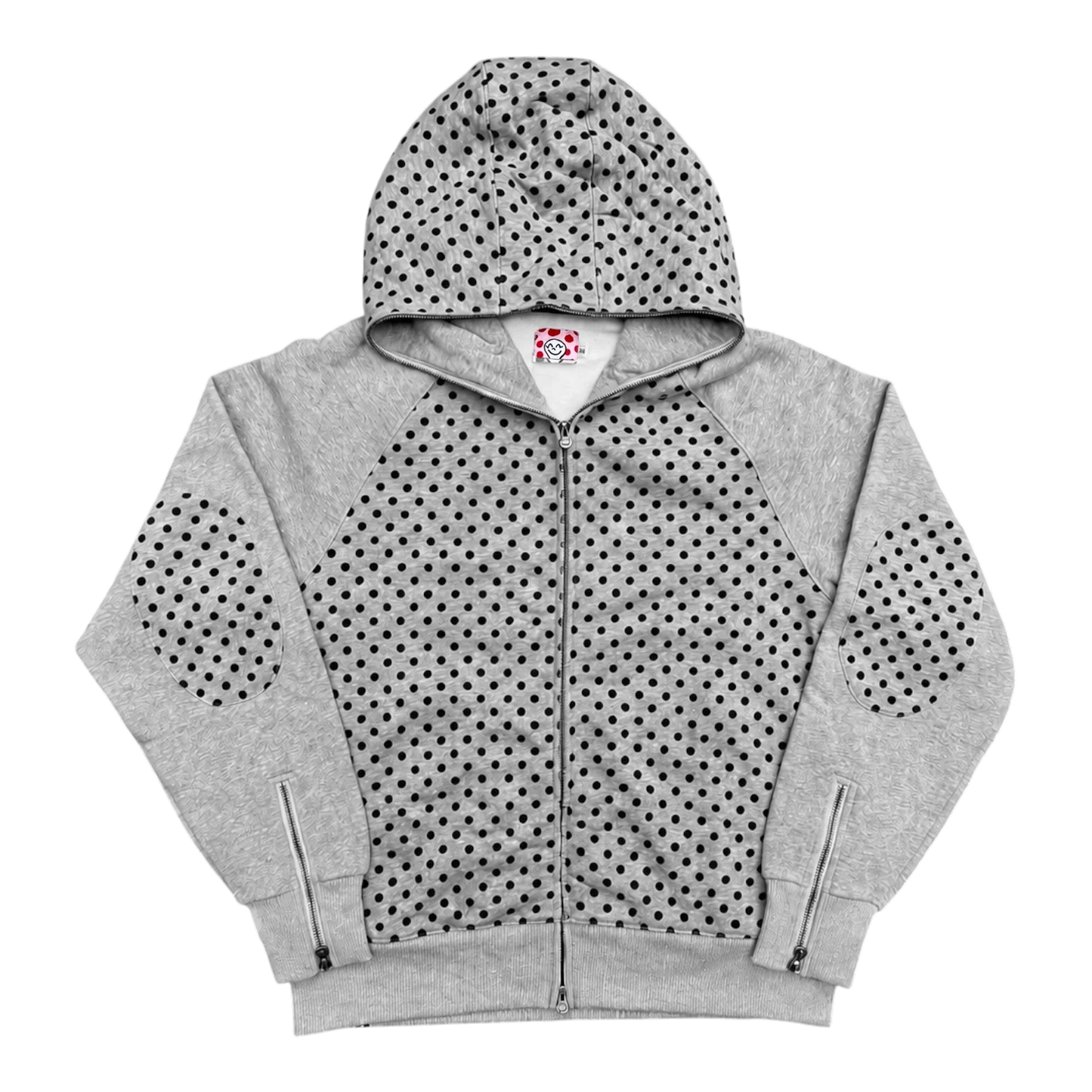 Star Team Polka Dot Full Zip Hoodie - Grey