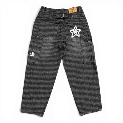 Star Team Baggy Carpenter Star Jeans - Pinstripe