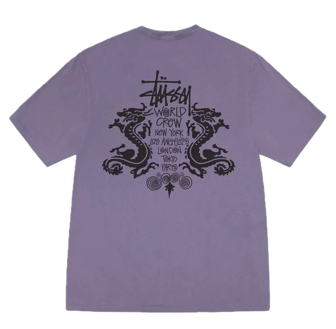 Stussy Double Dragon Pigment Dyed Tee - Grape