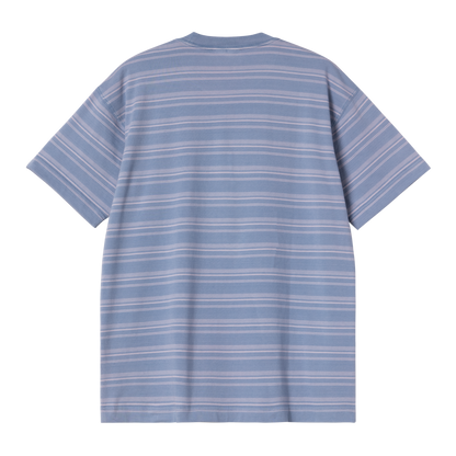 Carhartt WIP Brodine Stripe Tee - Sorrent Indigo Overdyed