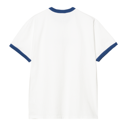 Carhartt WIP Connection Script Ringer Tee - White/Wolfsbane Heavy Enzyme Wash