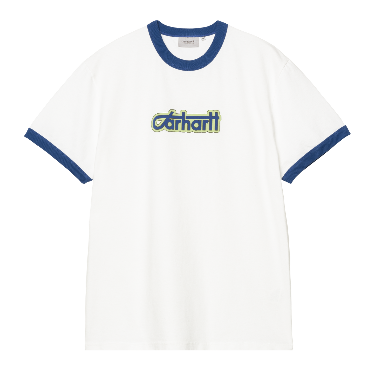 Carhartt WIP Connection Script Ringer Tee - White/Wolfsbane Heavy Enzyme Wash