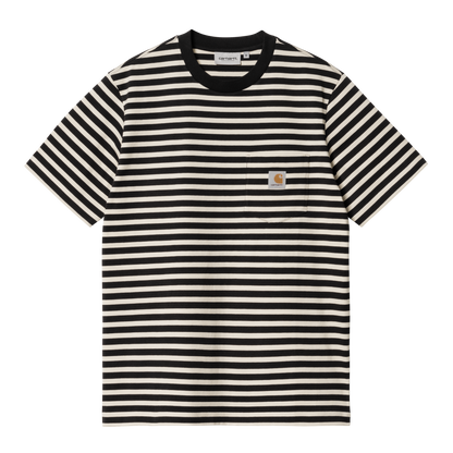 Carhartt WIP Seidler Stripe Pocket Tee - Salt/Black