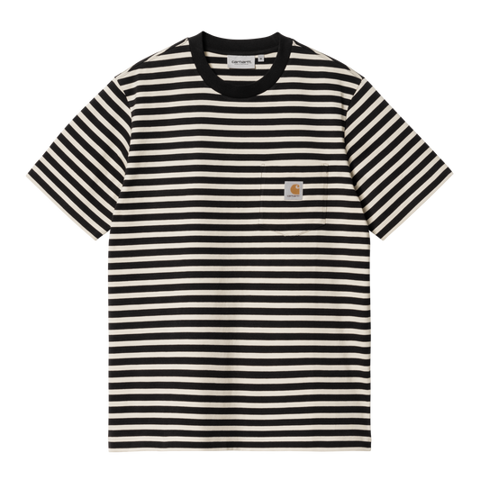 Carhartt WIP Seidler Stripe Pocket Tee - Salt/Black