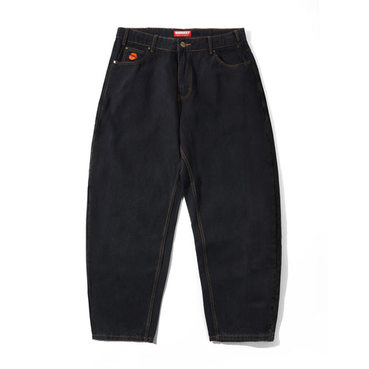 Butter Goods Santosuosso Denim Jeans - Washed Black (Orange Embroidery)
