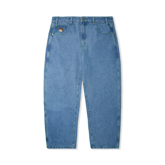 Butter Goods Santosuosso Denim Jeans - Washed Indigo (Green Stitching)