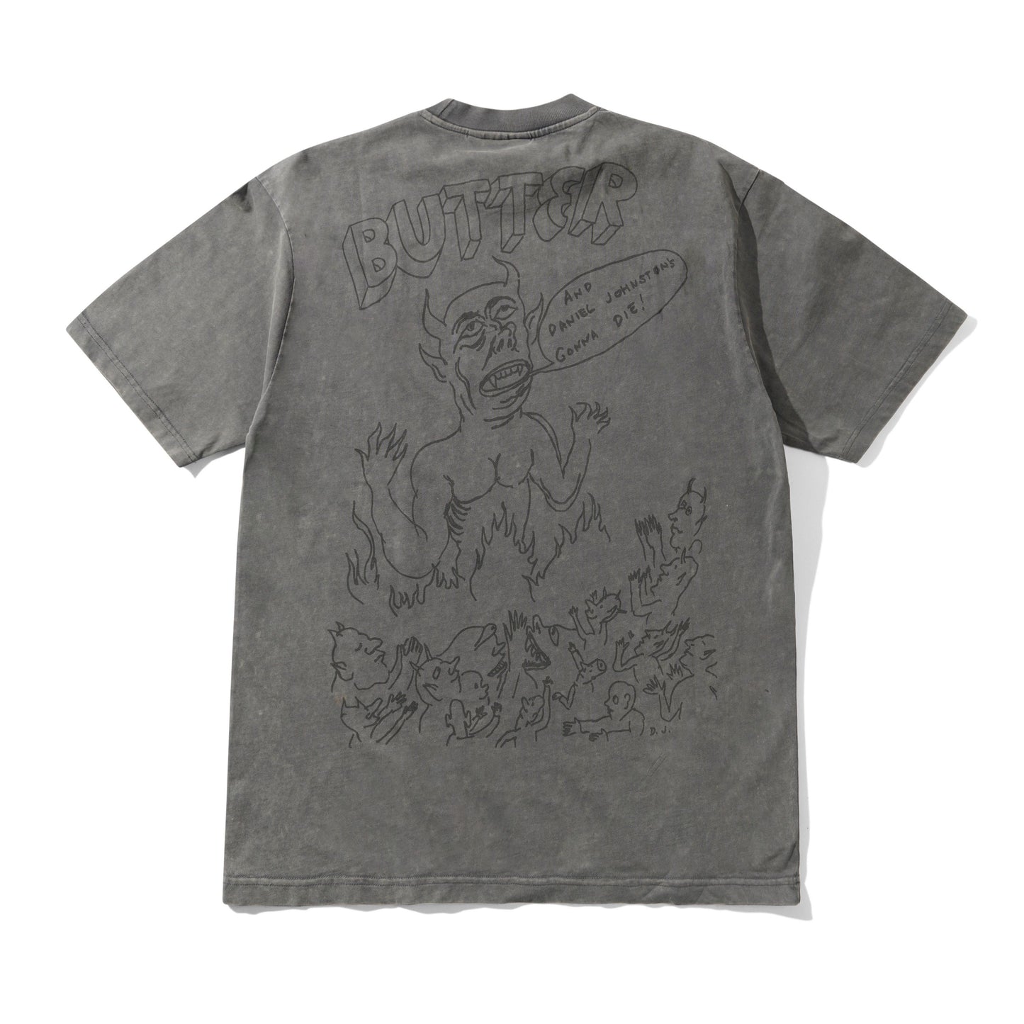 Butter Goods x Daniel Johnston Satan Tee - Black Acid Wash