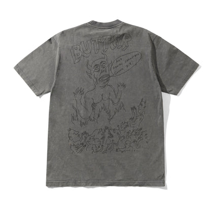 Butter Goods x Daniel Johnston Satan Tee - Black Acid Wash