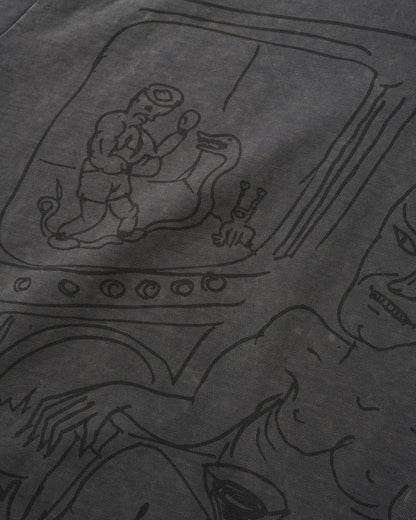 Butter Goods x Daniel Johnston Satan Tee - Black Acid Wash