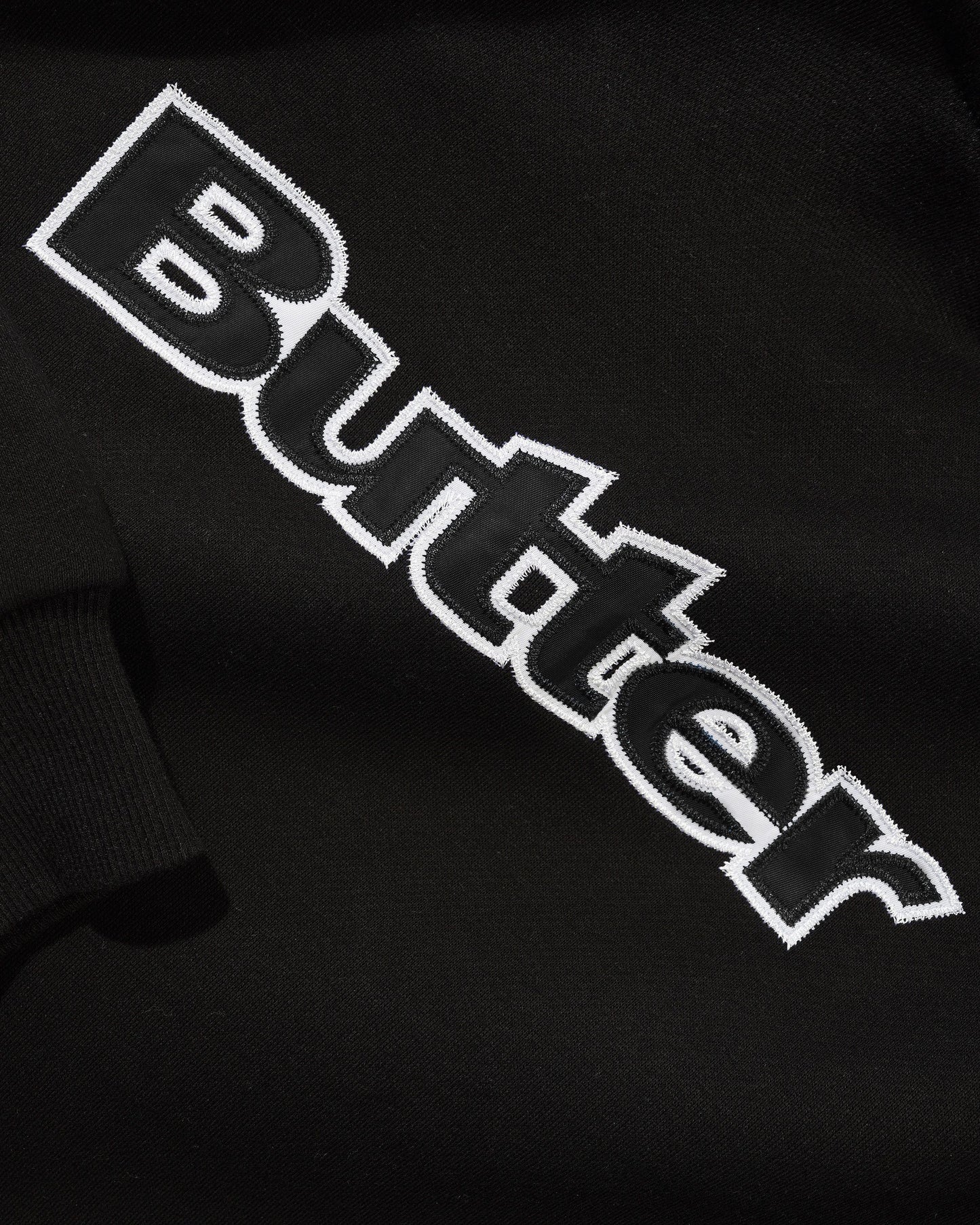 Butter Goods Satin Applique Logo Crewneck - Black