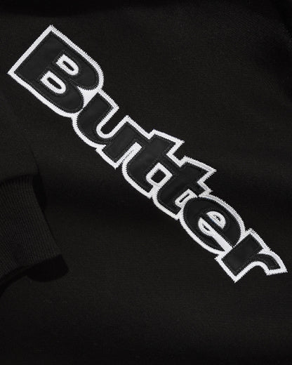 Butter Goods Satin Applique Logo Crewneck - Black