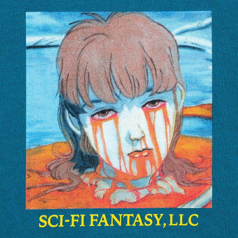 Sci-Fi Fantasy Leaking Eyes Tee - Sea Blue