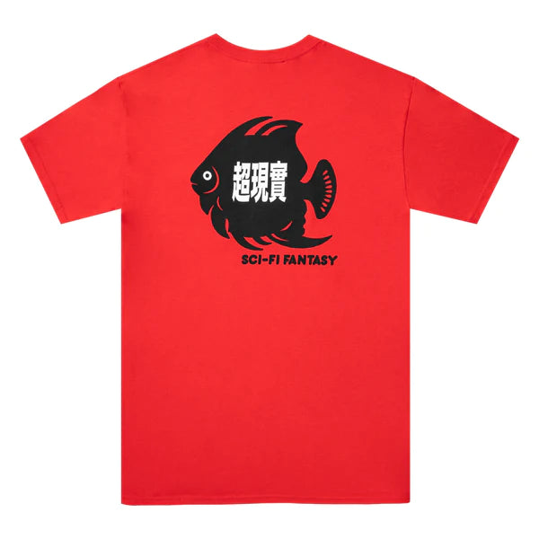 Sci-Fi Fantasy Fish Pocket Tee - Red