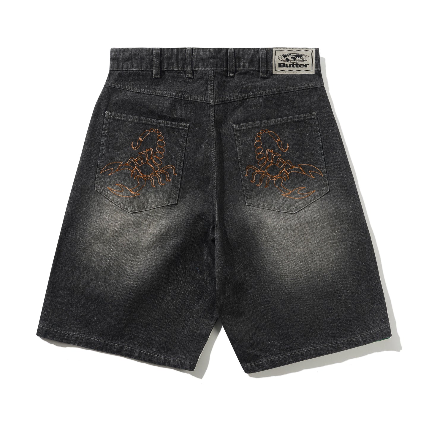 Butter Goods Scorpion Stitch Denim Shorts - Slub Black