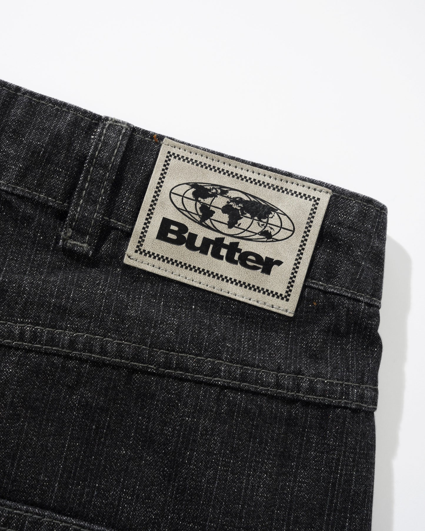 Butter Goods Scorpion Stitch Denim Shorts - Slub Black