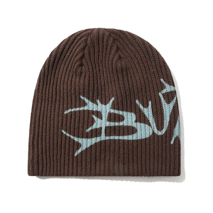 Butter Goods Scrawling Skully Beanie - Brown