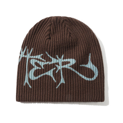 Butter Goods Scrawling Skully Beanie - Brown