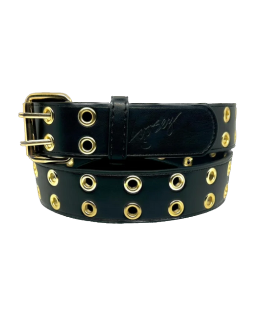 Loosey Grommet Belt - Black/Gold