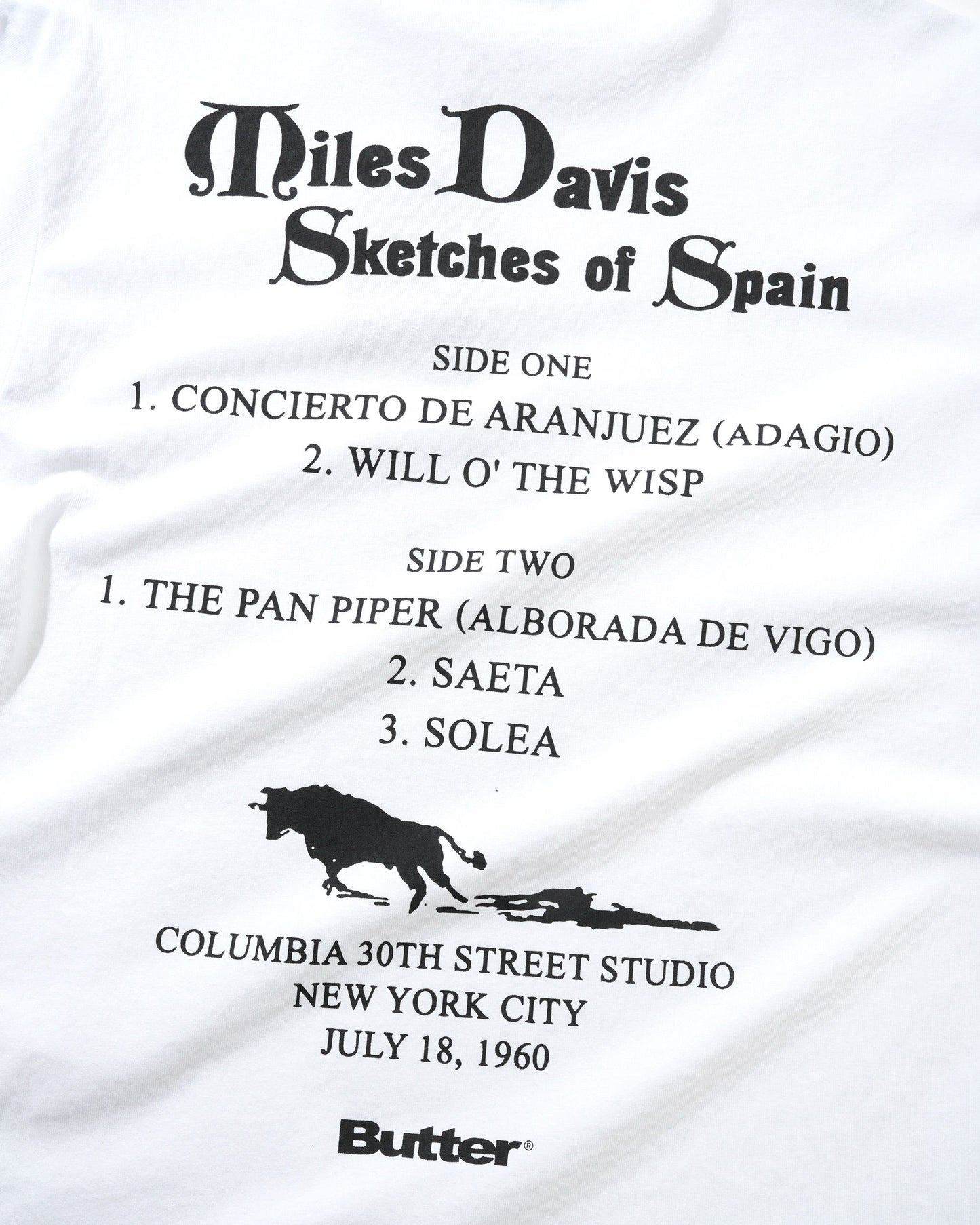 Butter Goods Miles Davis Sketches Of Spain Tee - White