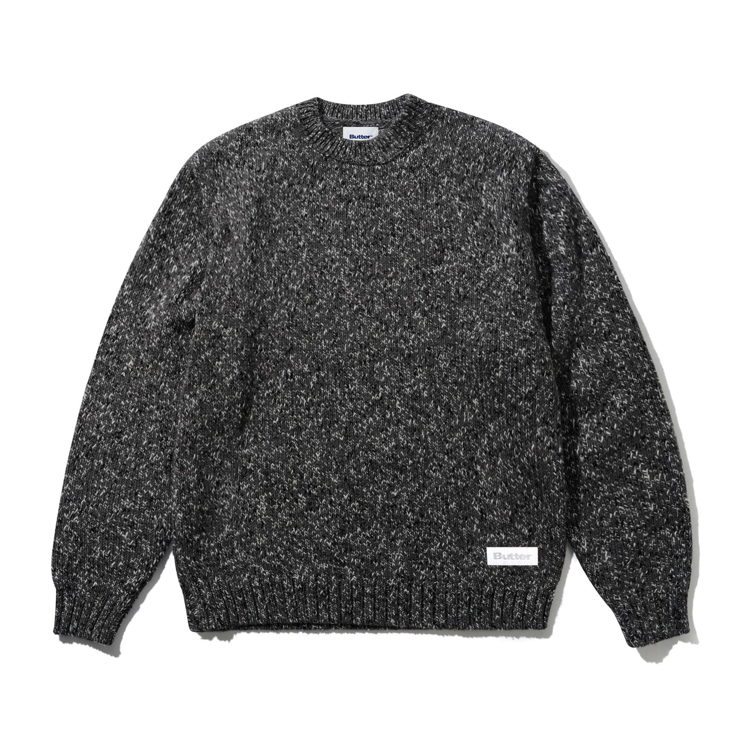 Butter Goods Speckle Knit Sweater - Charcoal