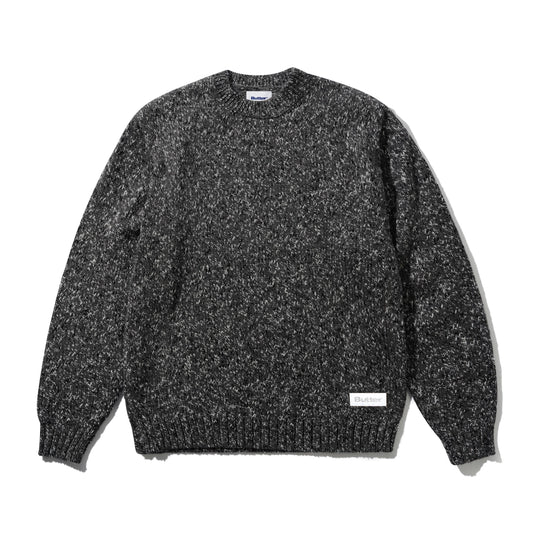 Butter Goods Speckle Knit Sweater - Charcoal