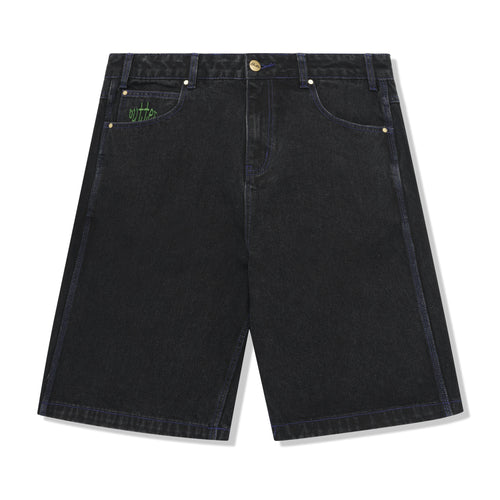 Butter Goods Spider Denim Shorts - Washed Black