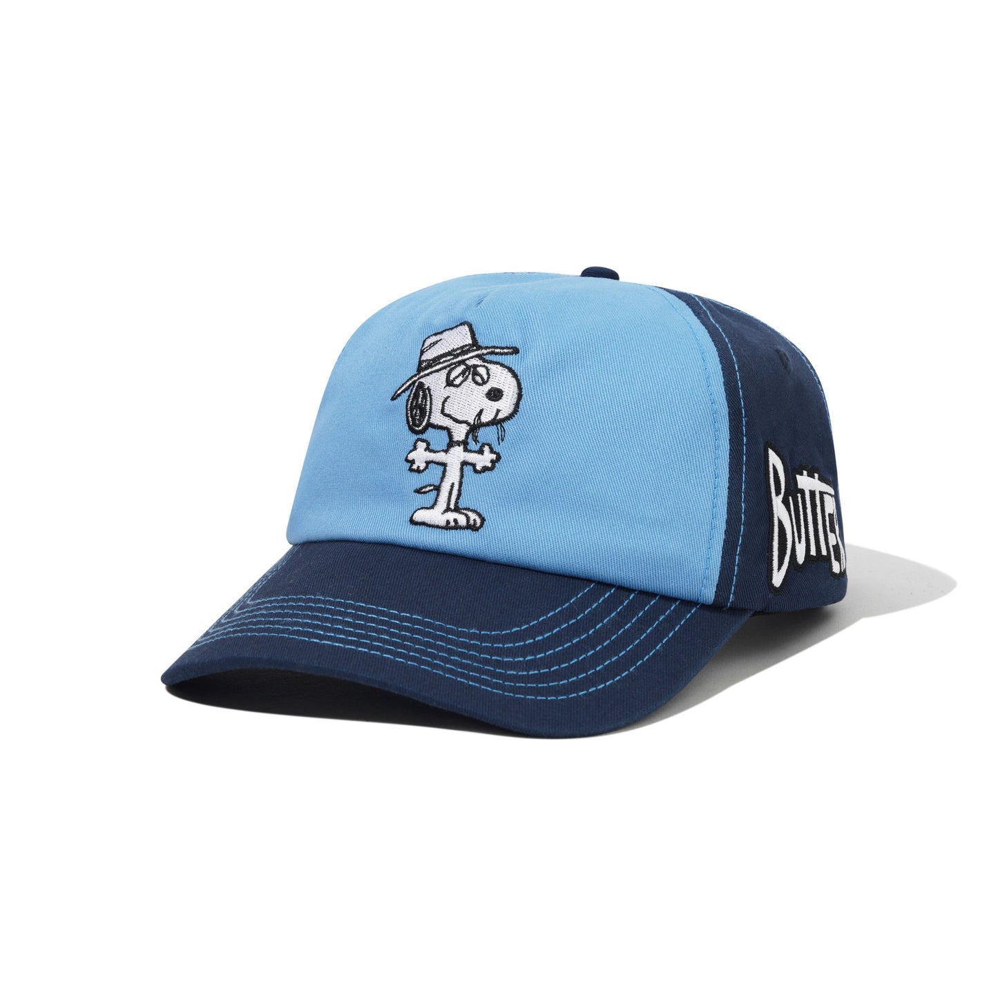Butter Goods x Peanuts Spike 5 Panel Cap - Navy/Light Blue