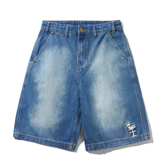 Butter Goods x Peanuts Spike Work Shorts - Distressed Indigo