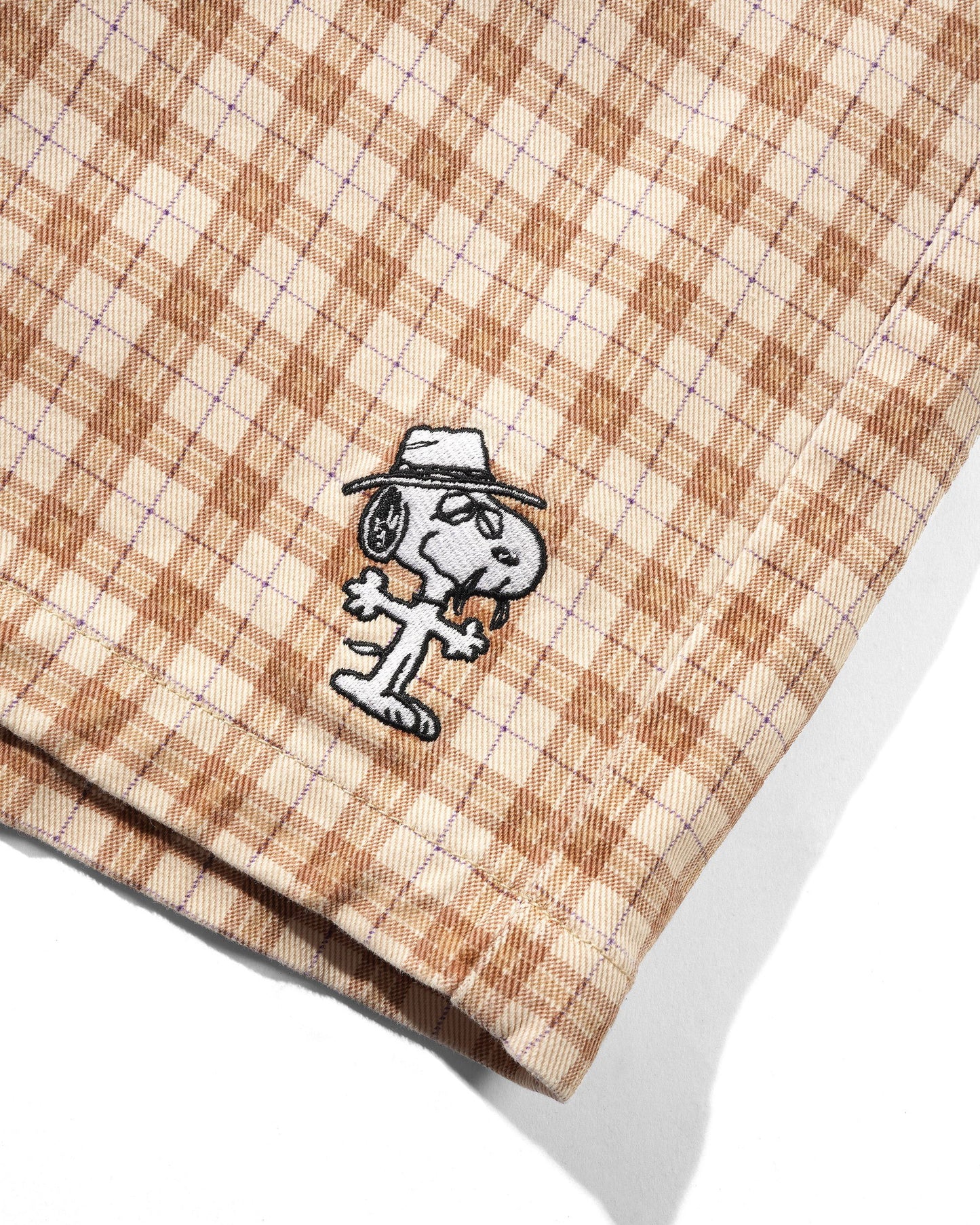 Butter Goods x Peanuts Spike Work Shorts - Sandstone Plaid