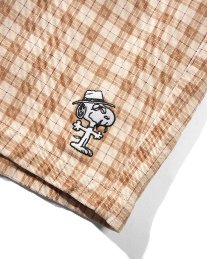 Butter Goods x Peanuts Spike Work Shorts - Sandstone Plaid
