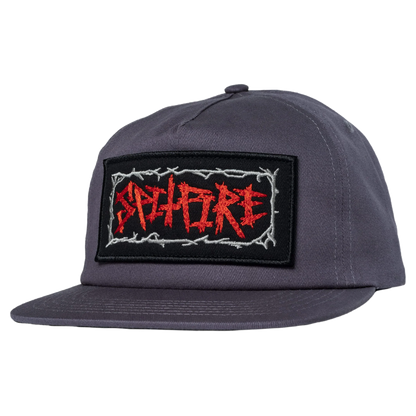 Spitfire Gas Mask Script Patch Snapback - Charcoal