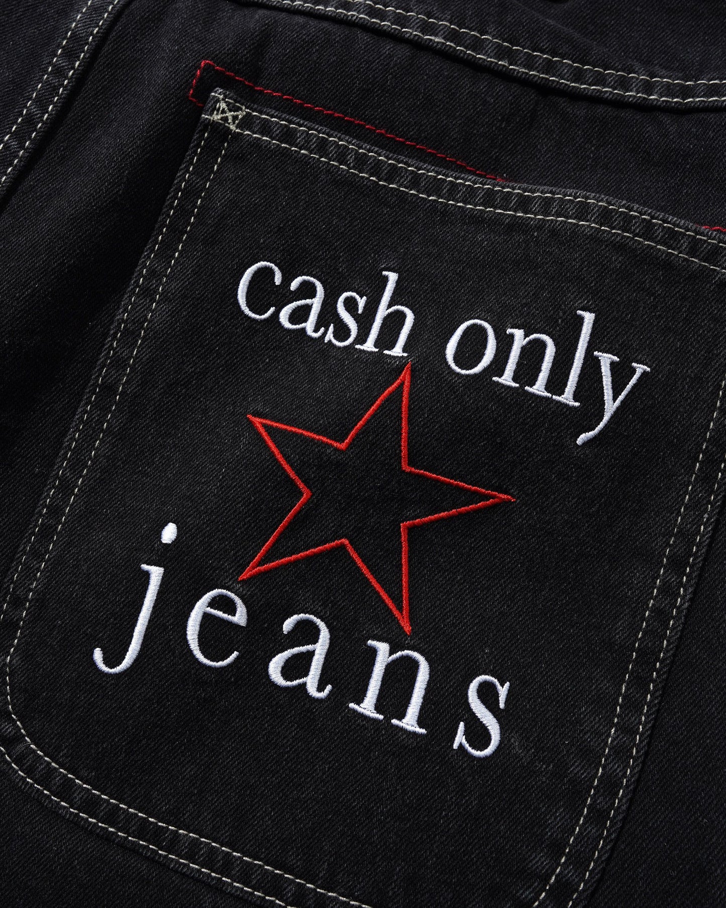 Cash Only Stars Denim Jeans - Washed Black