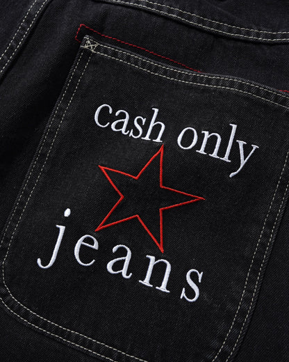 Cash Only Stars Denim Jeans - Washed Black