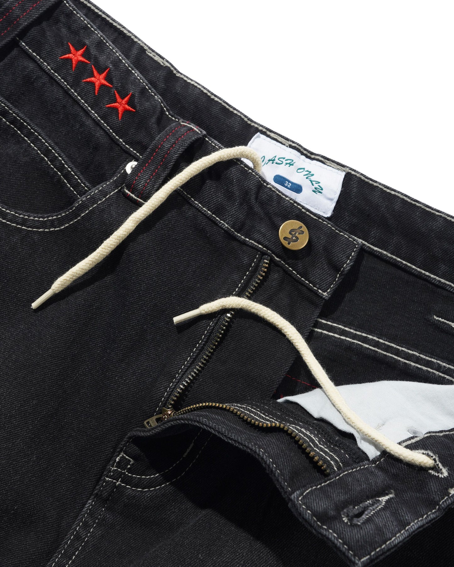 Cash Only Stars Denim Jeans - Washed Black