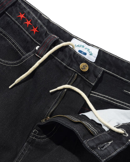 Cash Only Stars Denim Jeans - Washed Black