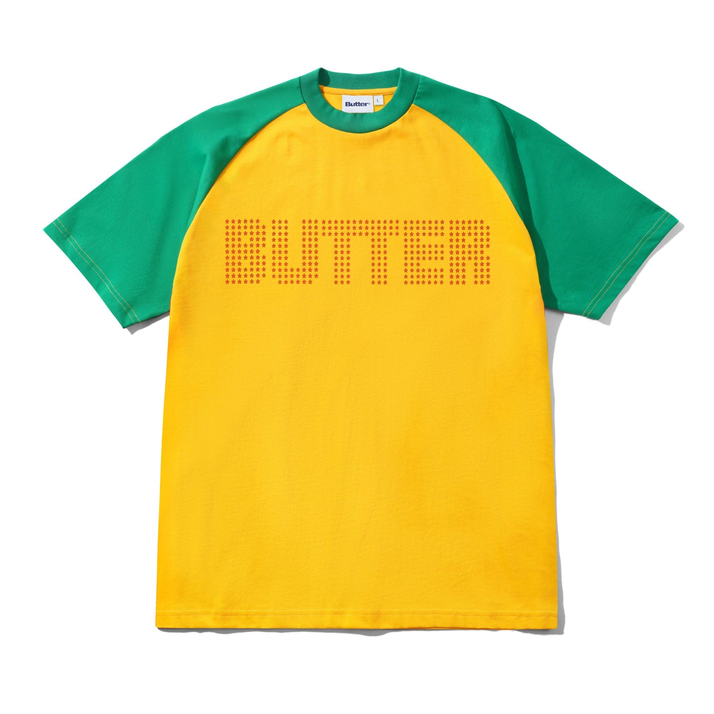 Butter Goods Stars Raglan Tee - Green/Gold