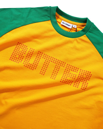 Butter Goods Stars Raglan Tee - Green/Gold