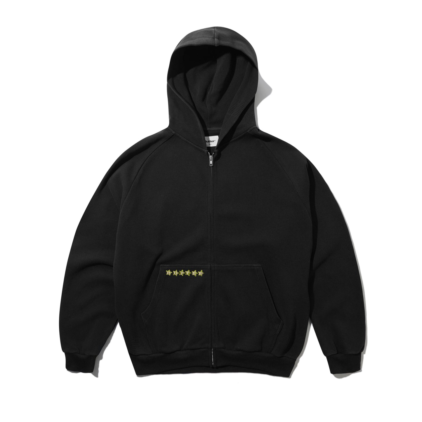 Butter Goods Stars Waffle Zip Up Hoodie - Black