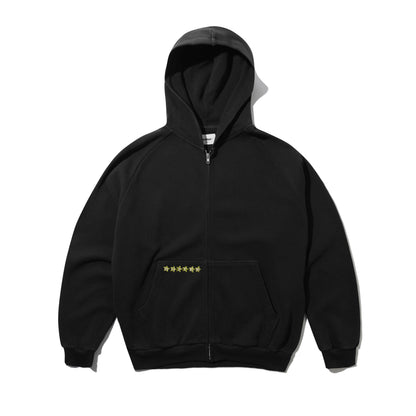 Butter Goods Stars Waffle Zip Up Hoodie - Black