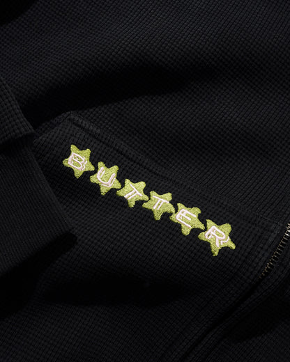 Butter Goods Stars Waffle Zip Up Hoodie - Black