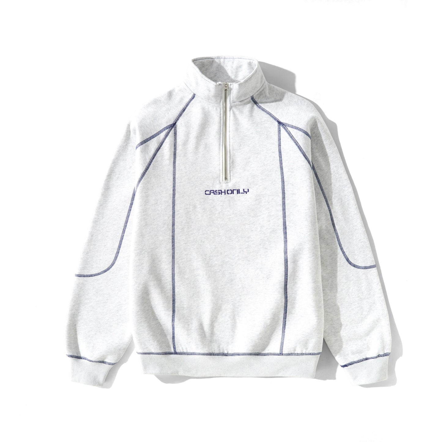 Cash Only Stencil Quarter Zip - Ash