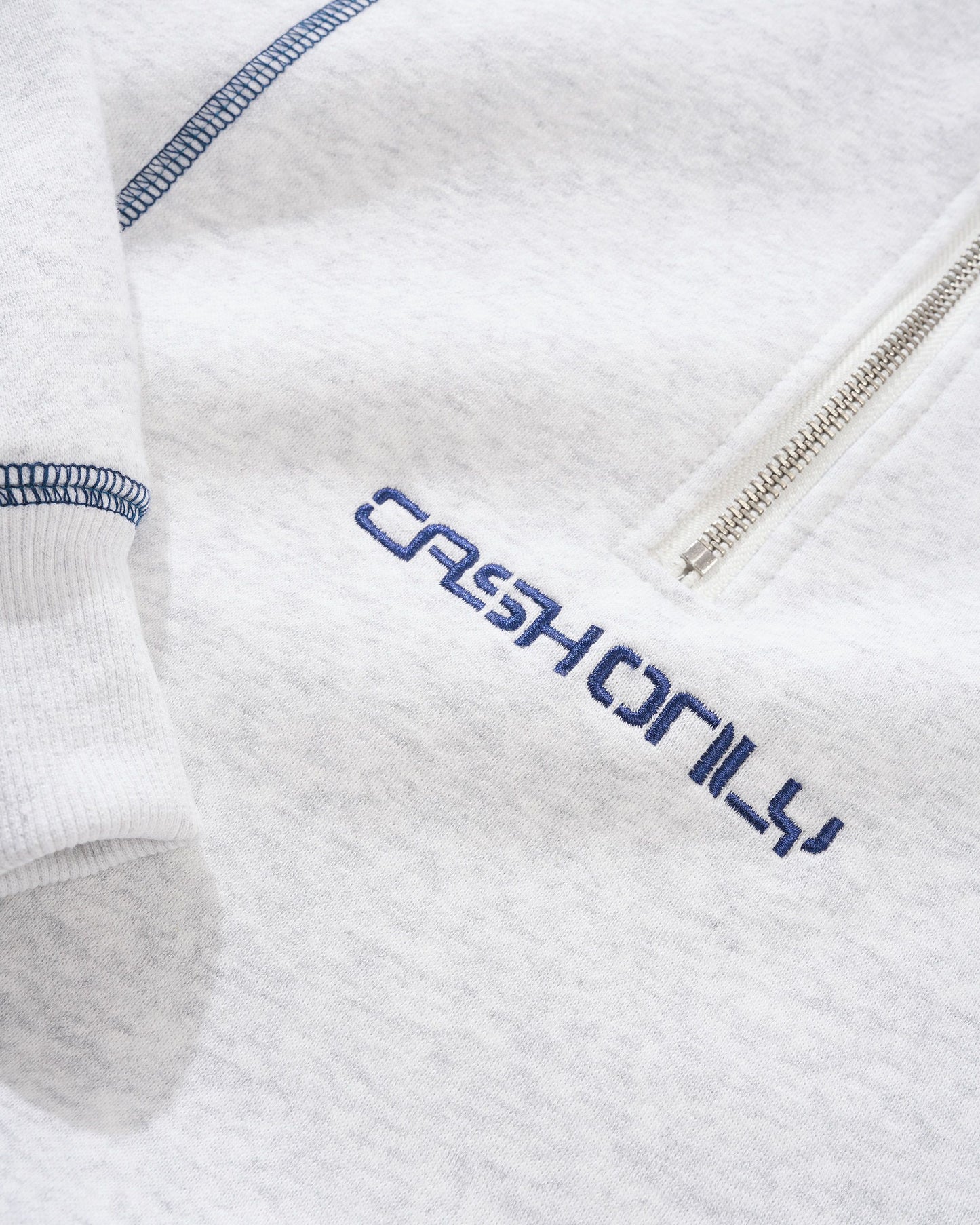 Cash Only Stencil Quarter Zip - Ash