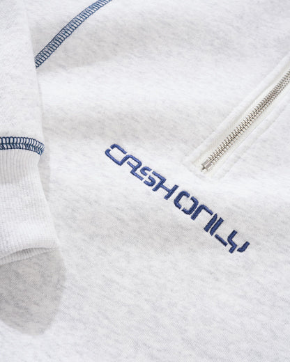 Cash Only Stencil Quarter Zip - Ash