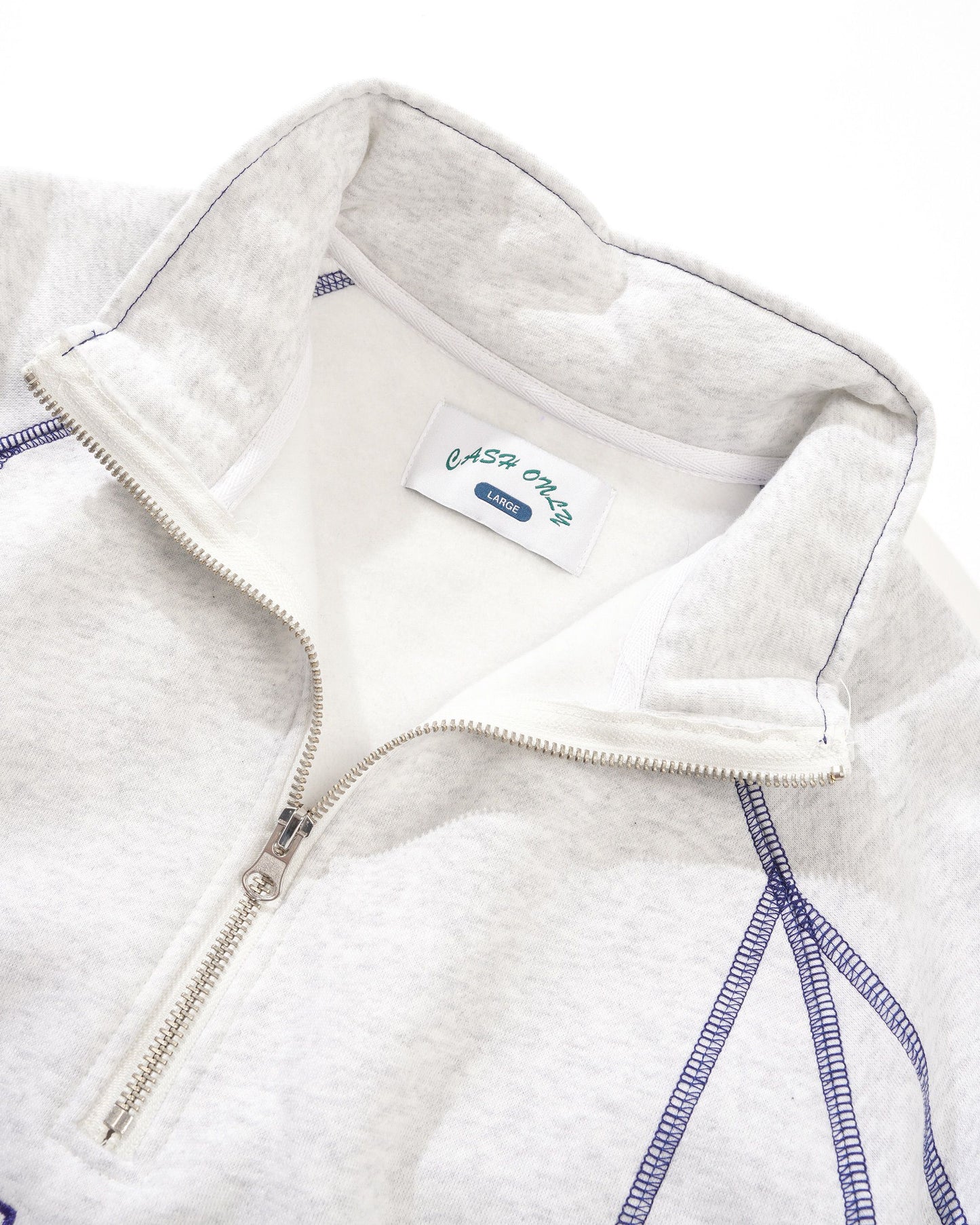Cash Only Stencil Quarter Zip - Ash