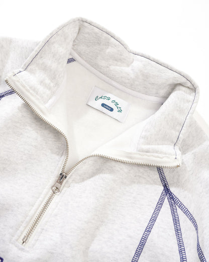 Cash Only Stencil Quarter Zip - Ash