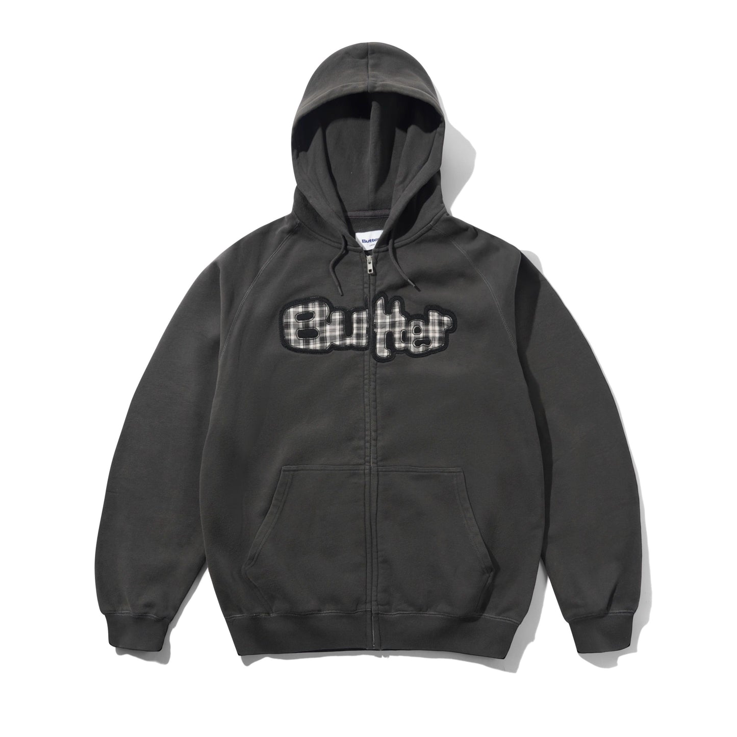 Butter Goods Stretch Zip Hoodie - Washed Black